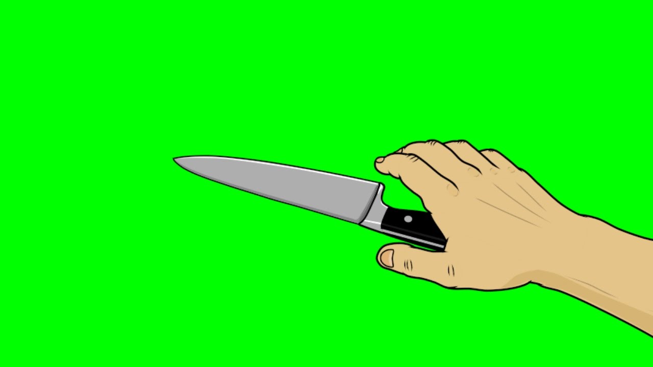 Animated Hand Reaching For Knife ~ Green Screen - YouTube