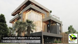 Ultra  Luxurious  Modern | luxury houses |9-Bdrm Mansion - 100*50FT
