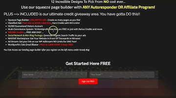 FREE Squeeze Page Builder: UNLIMITED USE - Works With ANY Autoresponder!