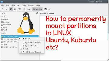 How to permanently mount partitions in LINUX Ubuntu, Kubuntu etc