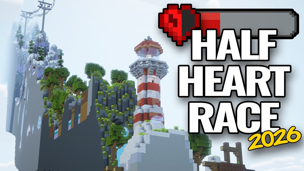 Can you beat this map with ONLY 0.5 hearts? - Minecraft Half Heart Race 2026 Edition