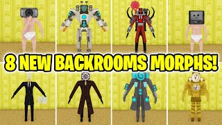 How to get ALL 8 NEW BACKROOMS MORPHS in Backrooms Morphs (ROBLOX)