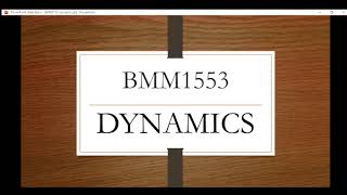 Individual project BMM1553 DYNAMICS