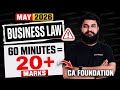 20 Marks in 1 Hour I MOST IMPORTANT Questions Business Law May 2026 #cafoundationbusinesslawrevision