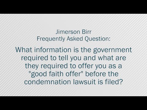 What information must the government provide with a “good faith offer” before a lawsuit is filed?