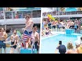 A PAINFUL cruise ship belly flop competition...