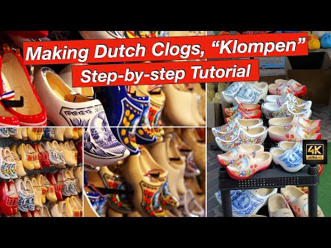 Netherland's Wooden Shoes. Making Dutch Clogs called Klompen