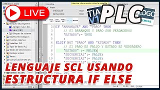 Arranque y paro de una banda transportadora en LENGUAJE SCL en TIA PORTAL usando estructura IF ELSE
