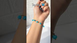 DIY Beaded Bracelet Making ✨ Easy Gold Chain & Blue Beads Bracelet | Handmade Jewelry #diy #shorts Guide