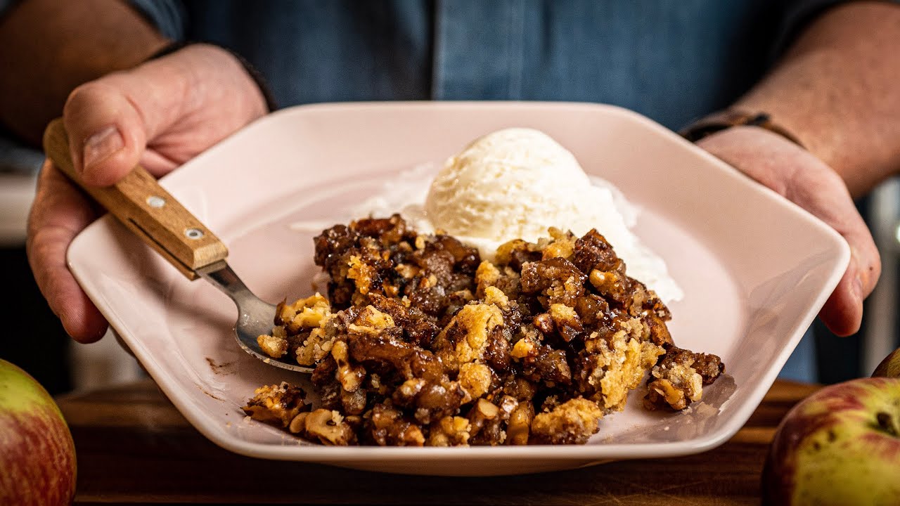 crumble de maçã bem caramelizado | Um Show!!!