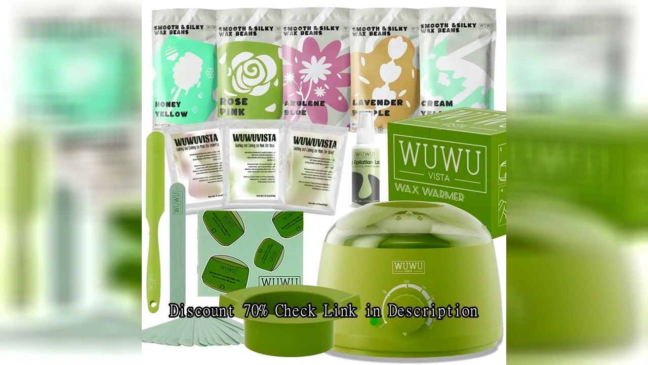 WUWUVISTA Waxing Kit 23 items, Christmas Gift Hard Wax Hair Removal with Wax Heater&Beans for Body/F