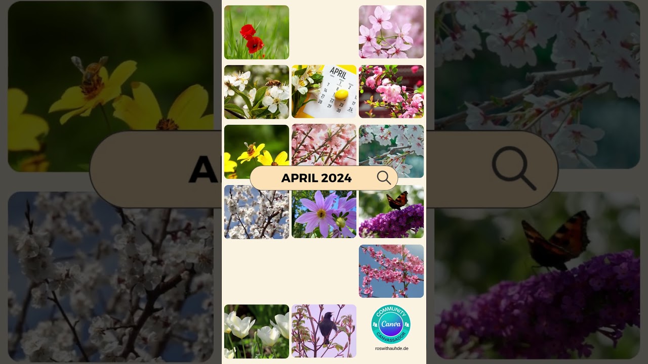 April-Impressionen mit Canva gestaltet - Lass uns den April begrüßen