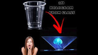 How to make 3d hologram at home | make hologram with plastic | make hologram with disposable glass😜