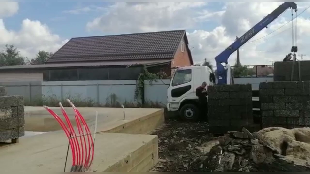 Разгрузка Арболит Блок, Строим Дом из Арболит Блока ст Каневская