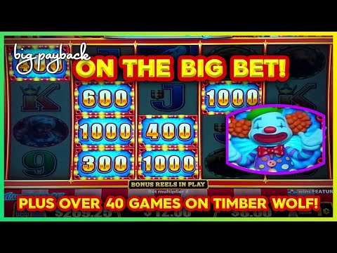 MAX BET BONUS → JACKPOT CARNIVAL Timber Wolf Slots!
