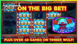 MAX BET BONUS → JACKPOT CARNIVAL Timber Wolf Slots!