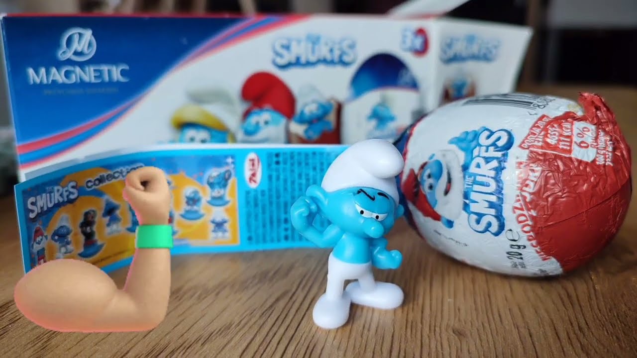 Polish Kinder Surprise Egg Opening - Hefty Smurf from Magnetic - Biedronka 💙🩵