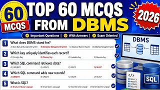 Top 60 MCQs | Database Management System Questions & Answers | Computer Fundamentals | study spot