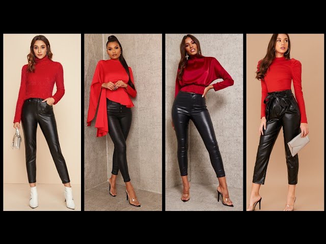 red leather pants winter outfits｜TikTok Search