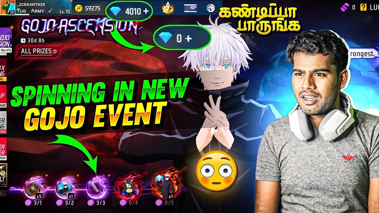 🔥 Gojo Bundle Spinning Freefire 😂 எல்லா Diamonds போச்சு… Bundle வரல! | Free Fire New Event 