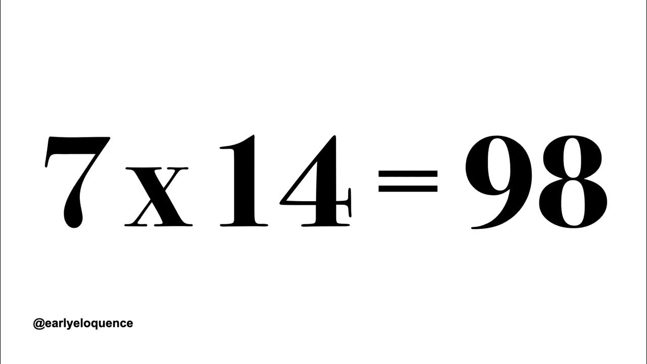 Multiples Of 14 | Skip Counting By 14. Silent Black & White Flashcard