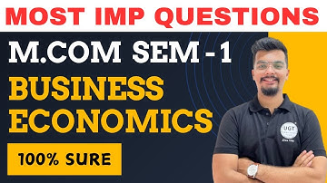 Business Economics Most Important Questions | Mcom Sem 1 | Business Economics | Paper Pattern | UGT