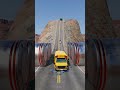 Cars &amp; Long City Bus Vs Hydraulic Bollards Crush BeamNG Drive #3 #shotrs