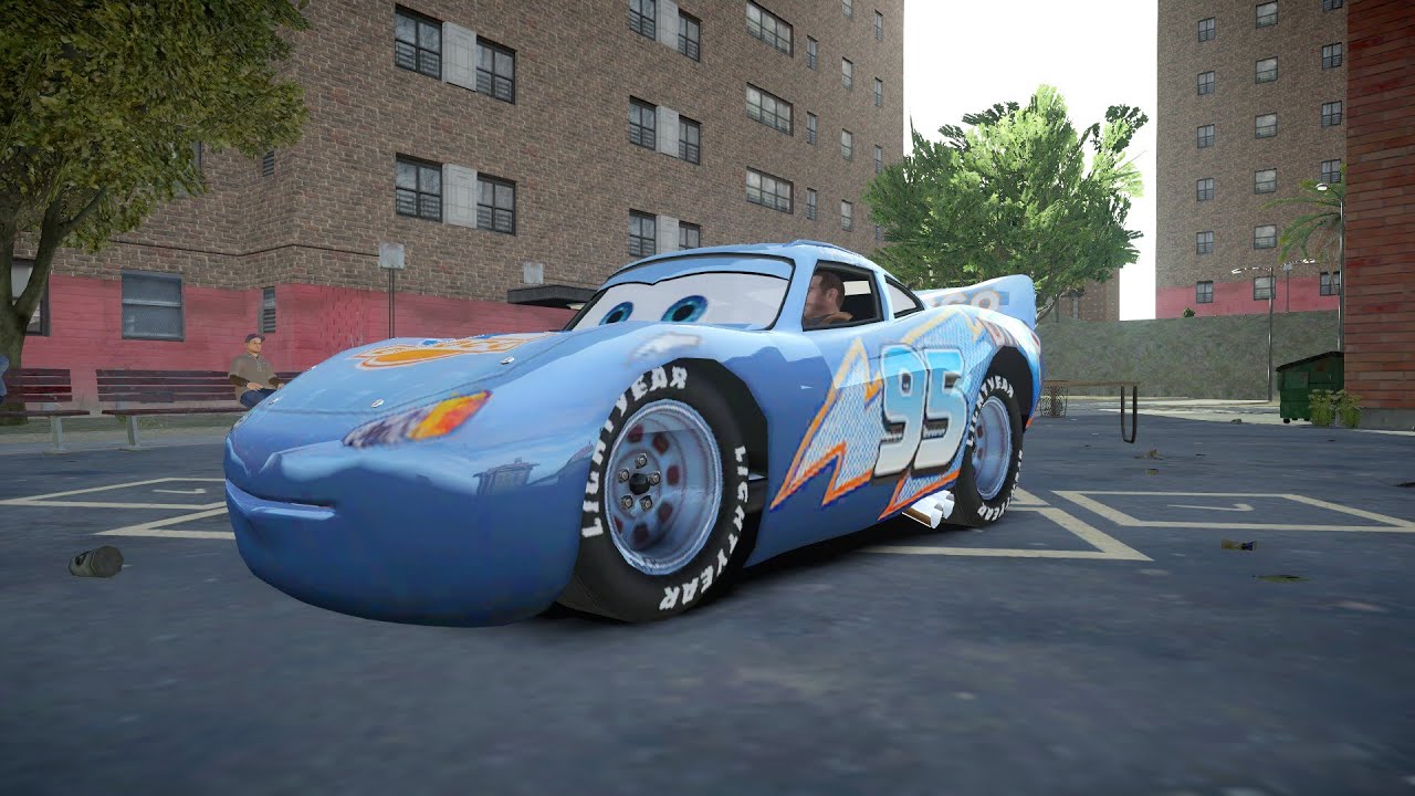 GTA IV LIGHTHING MCQUEEN DINOCO CRASH TESTING HD