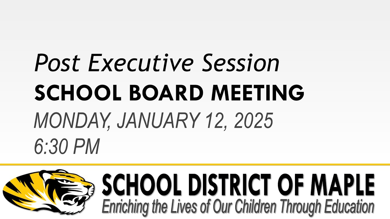 January 12, 2026 Post-Executive Session School Board Meeting
