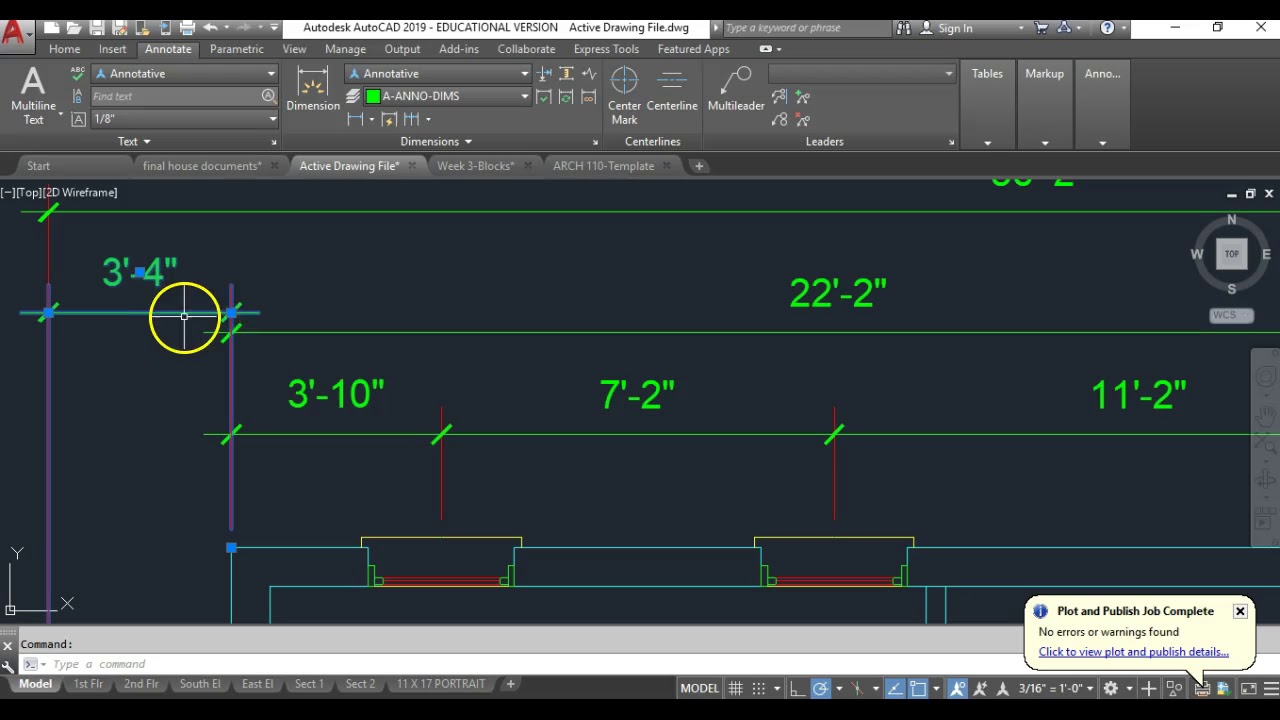 Floor Plan Dimensions in AutoCad YouTube