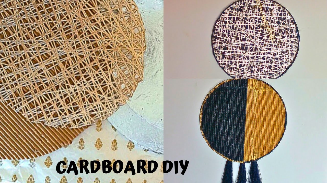 Low budget wall hanging Cardboard wall hanging ideas How to make wall