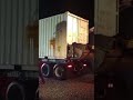 Backhoe Ready to Lift Container at Night | Bocas del Toro Port 😳 | The Freight Machine #Shorts