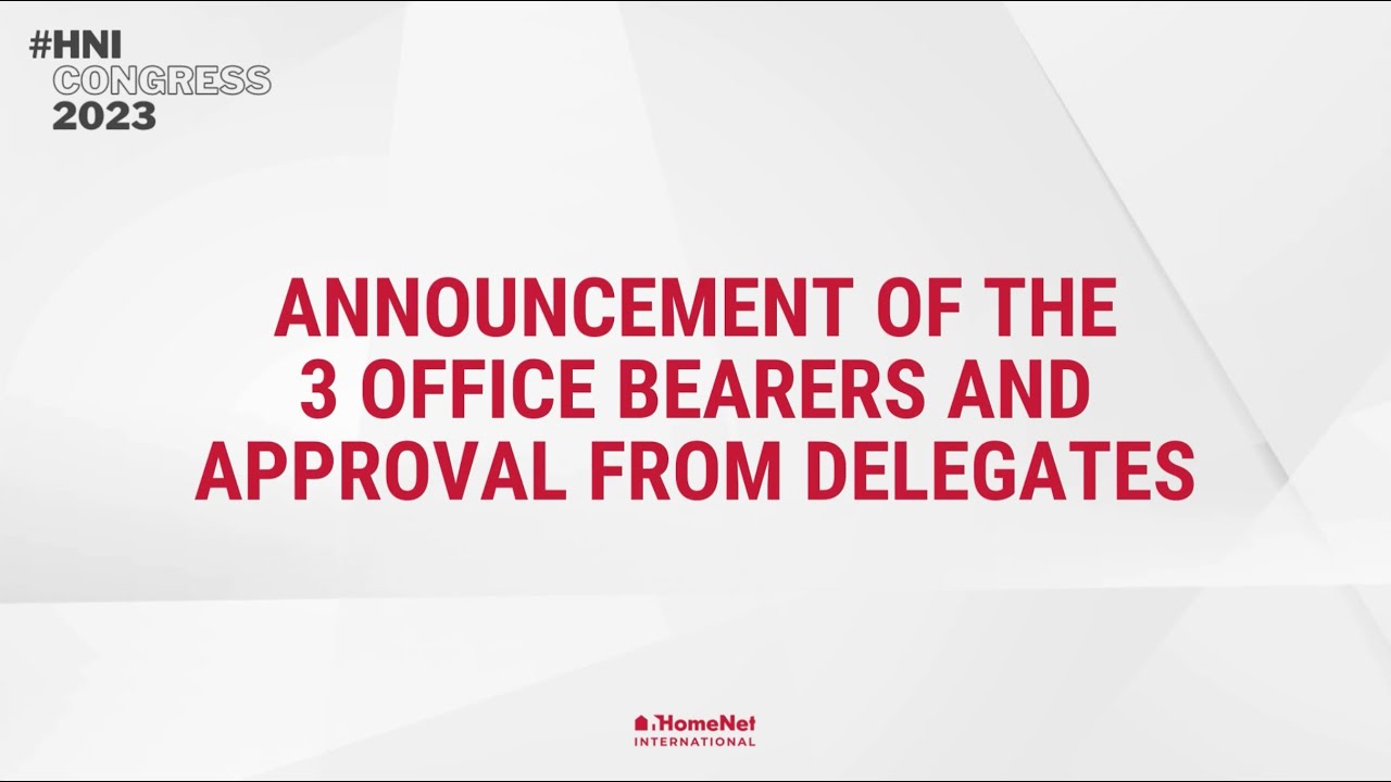 Barbro Budin announces the newly elected Office-bearers of HNI.