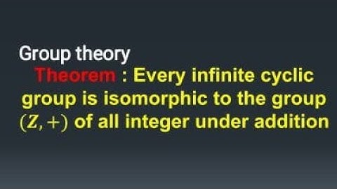Group theory, prove that Every infinite cyclic group is isomorphic to group ( z, +) of all integers