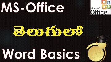 Introduction to MS Word (MS Office 2003 in Telugu)