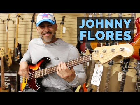 johnny-flores-playing-a-1964-fender-jazz-bass-at-norman's-rare-guitars
