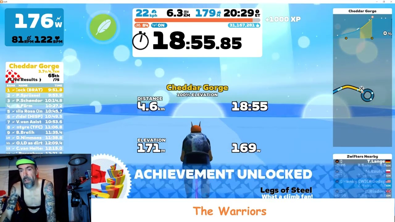 Zwift XP farming on climb portal