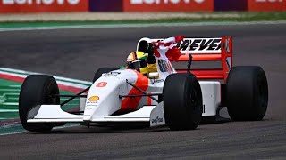 Sebastian Vettel drives Ayrton Senna’s Mclaren MP4\/8 on raceday in Imola | Track Footage