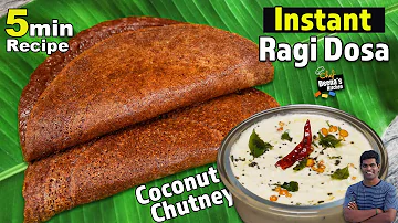 தோசை மாவு இல்லையா? Instant தோசை இருக்கே! Ragi Dosa & Coconut Chutney | CDK 850 |Chef Deena's Kitchen