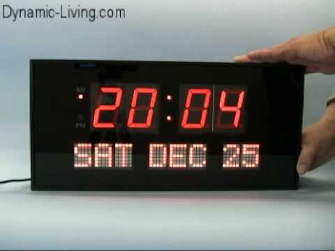 BESTWYA Round Digital Clock,Large Digital Clock with Large LCD Screen with Time/Alarm/Snooze/Month/Date/Weekday/Indoor Temperature Black&Silver 