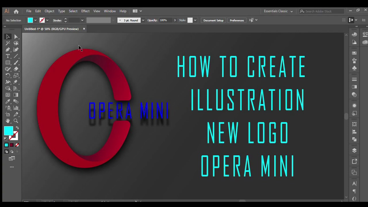 How to create a New Opera mini logo adobe illustrator || Badoghey Tutorial..