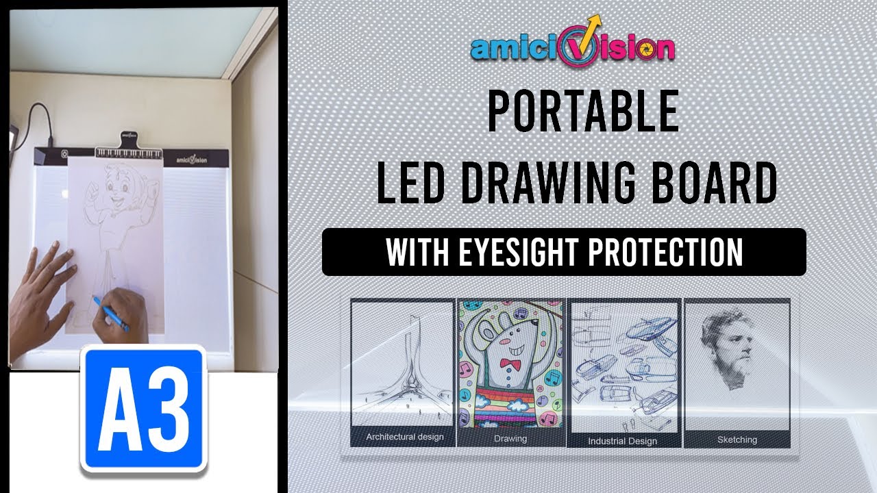 LED DRAWING BOARD, A3 Size Tracing Lighted Board for Calligraphy and  Sketching