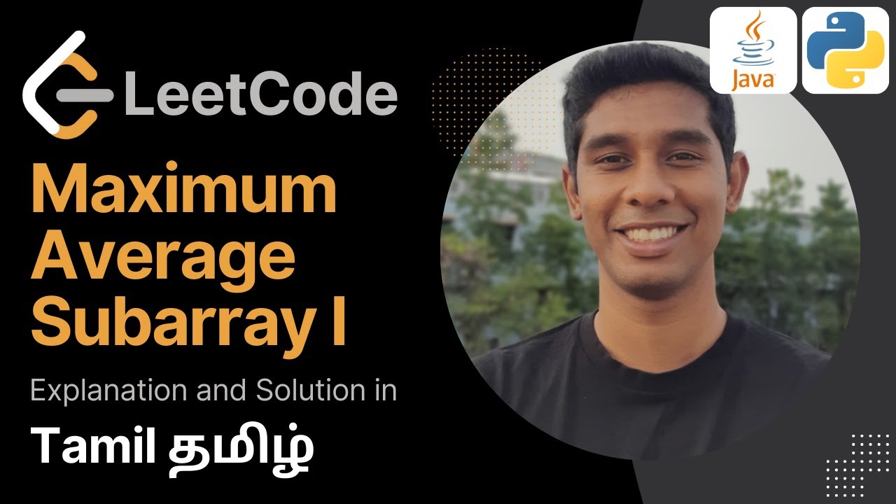 Maximum Average Subarray 1 : Leetcode 75 in Tamil (தமிழ்) | Get ...