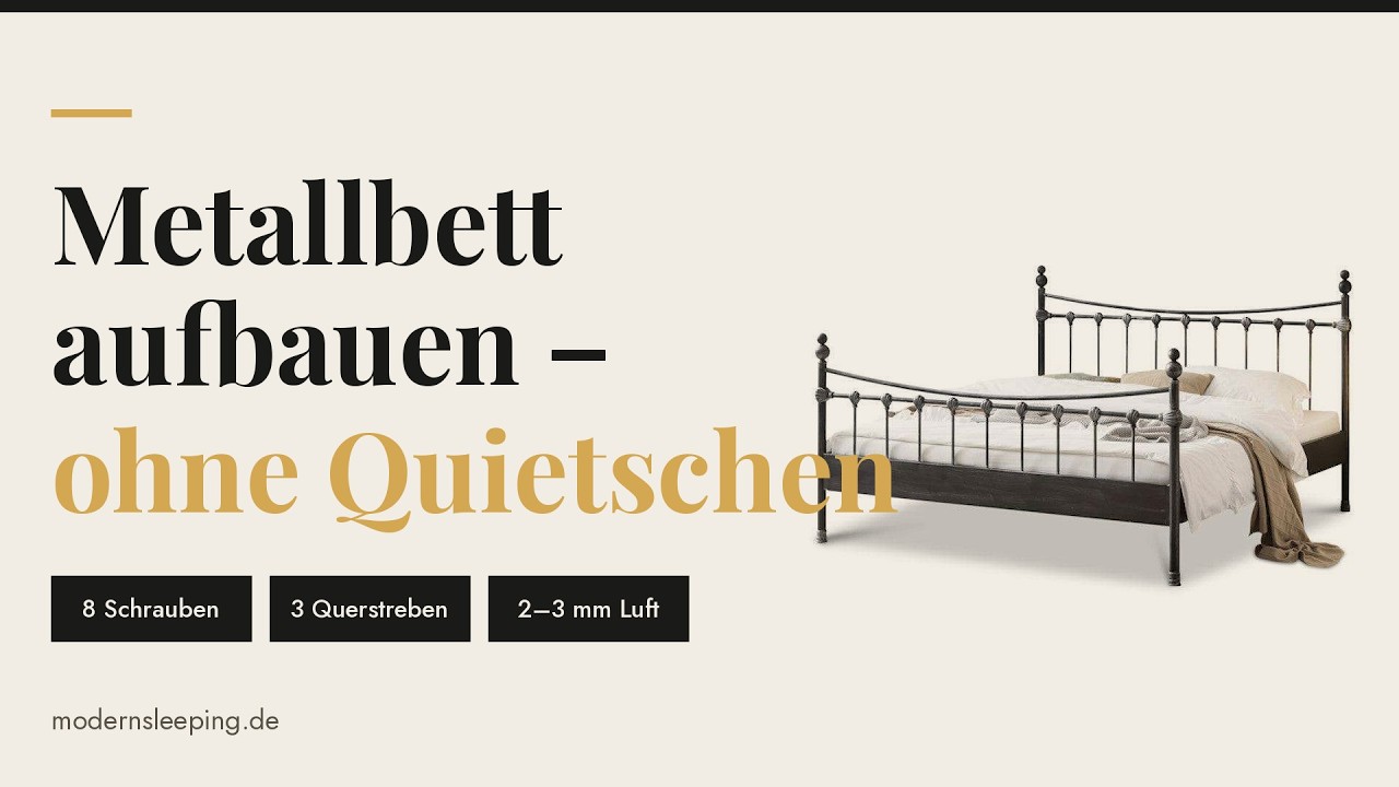 Video: Metallbett aufbauen ohne Quietschen