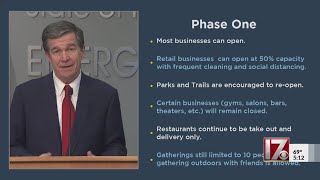 Cooper announces phase 1 of reopening in NC