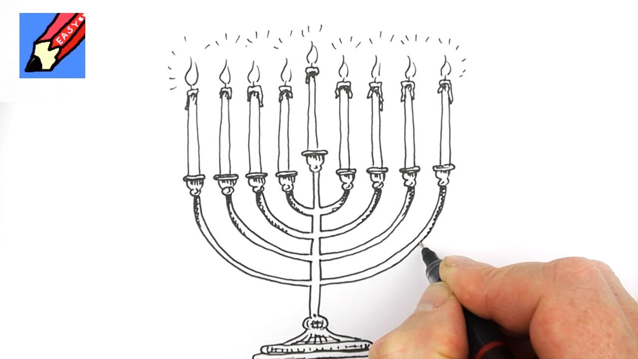 How to Draw a Hanukkah Menorah Real Easy - YouTube