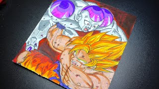 How to Draw Goku VS Frieza From   Dragonball Z | Step by Step Drawing