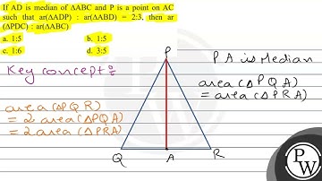 If \( \mathrm{AD} \) is median of \( \triangle \mathrm{ABC} \) and ...