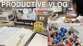 🌷HOW TO BE PRODUCTIVE (+tips💌) || exam week, study with me, room deco, routines