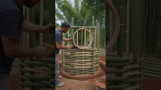 Traditional Bamboo House Construction Process  Satisfying DIY Build #shorts